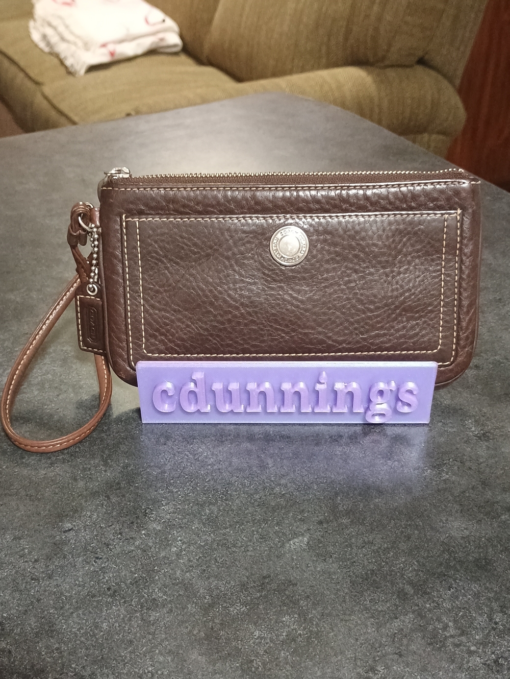 Vintage Coach Brown Leather Wristlet Wallet
